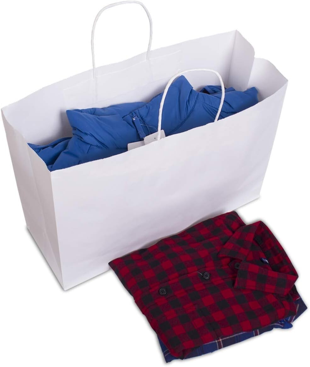 Eco-Friendly 100-Pack Large Kraft Paper Bags with Handles for Events and Retail