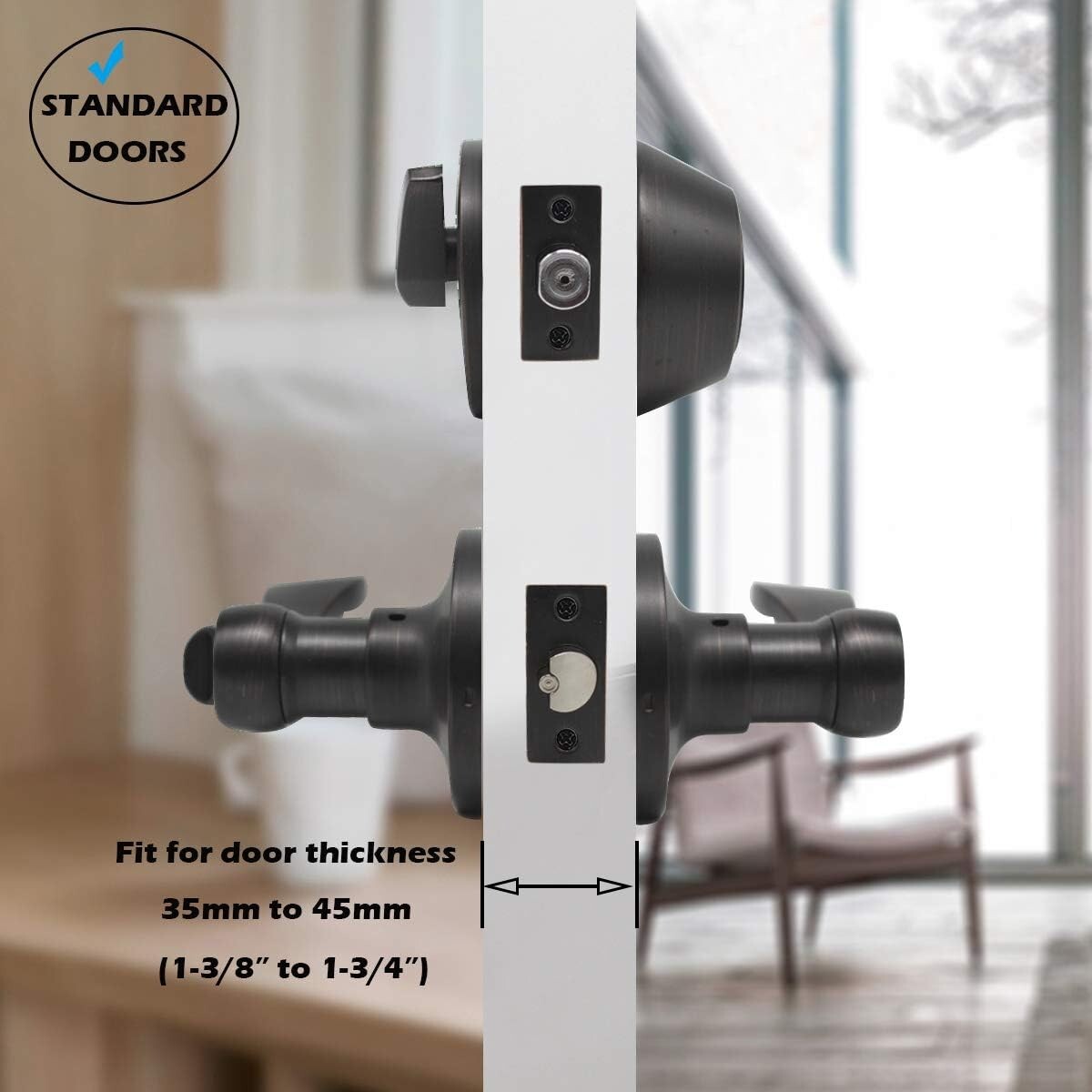 Durable 4 Pack Zinc Alloy Entry Door Locksets with Keyed Alike Functionality