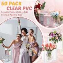 Load image into Gallery viewer, Stylish 50pcs Transparent Tote Bags with Handles - Perfect for Gifting