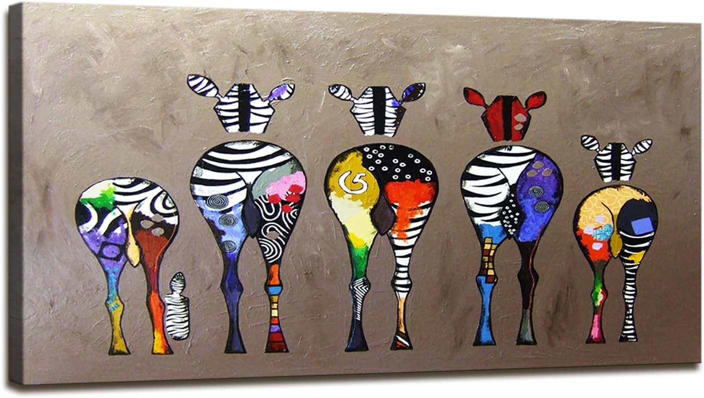 Decorative Zebra Painting - Lightweight Canvas Print for Living Room Beauty