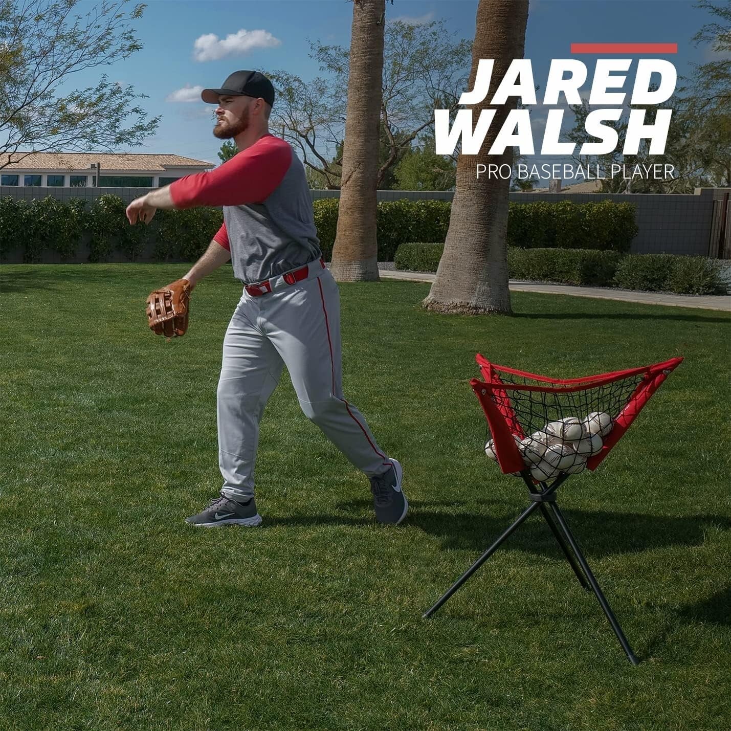 Durable Tripod Ball Caddy - Black, Holds Baseball & Softball, Lightweight Design