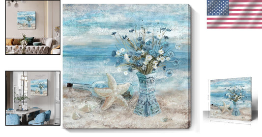 Eye-Catching 30x30 Seascape Canvas - Framed Beach Artwork for Home