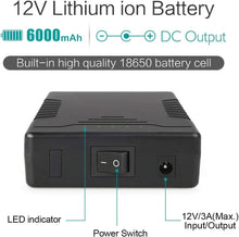 Load image into Gallery viewer, 11.1V 6000mAh Lithium-ion Battery Pack with AC Charger - Ideal for 12V Devices