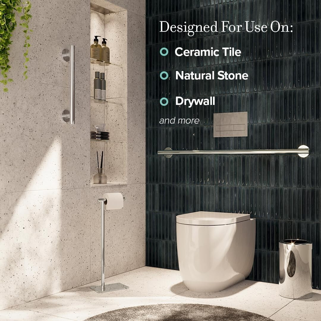 Premium 24 Inch Stainless Steel Grab Bar for Safe and Stylish Bathrooms