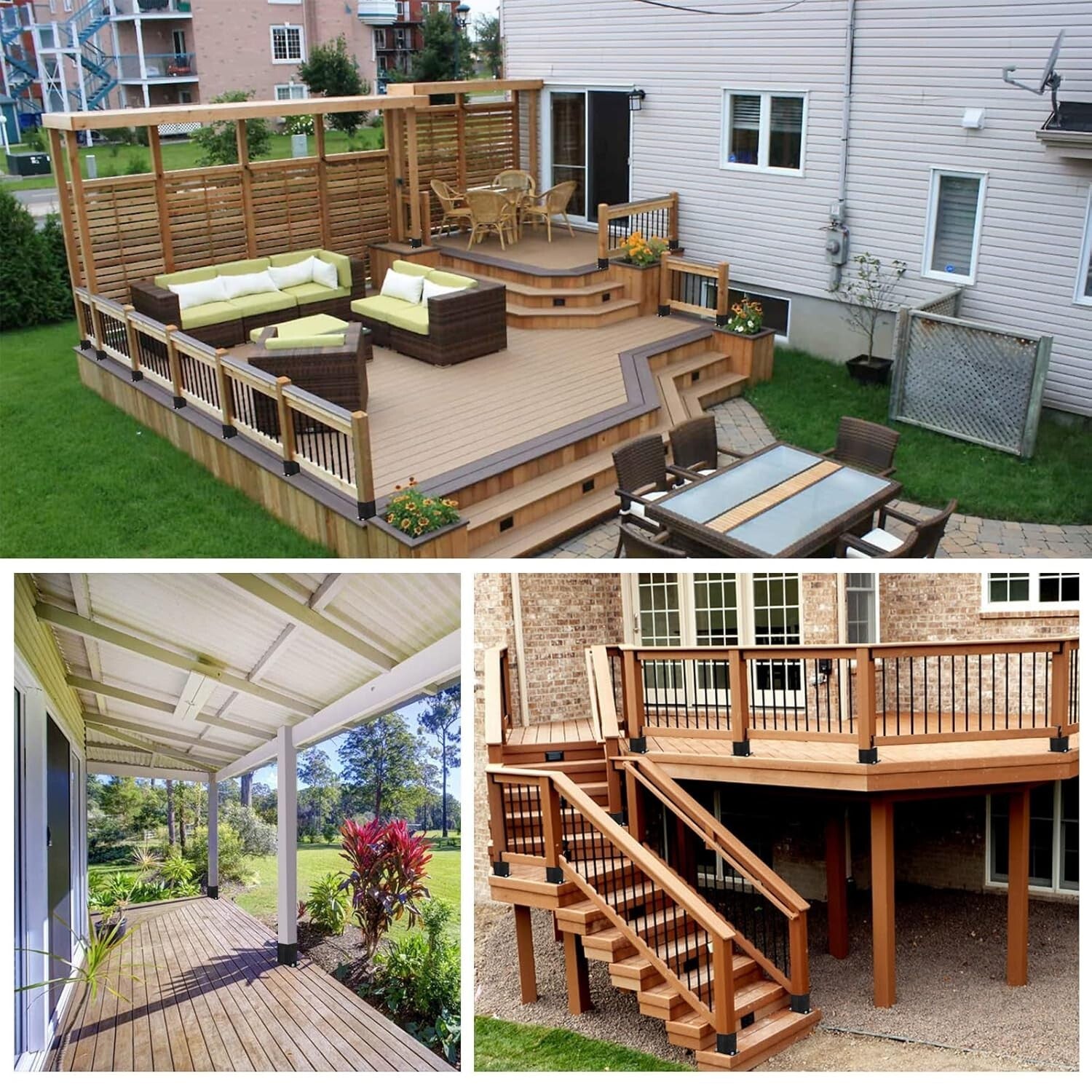 4x4 Post Anchor Base with Complete Installation Kit - 13GA Steel Construction