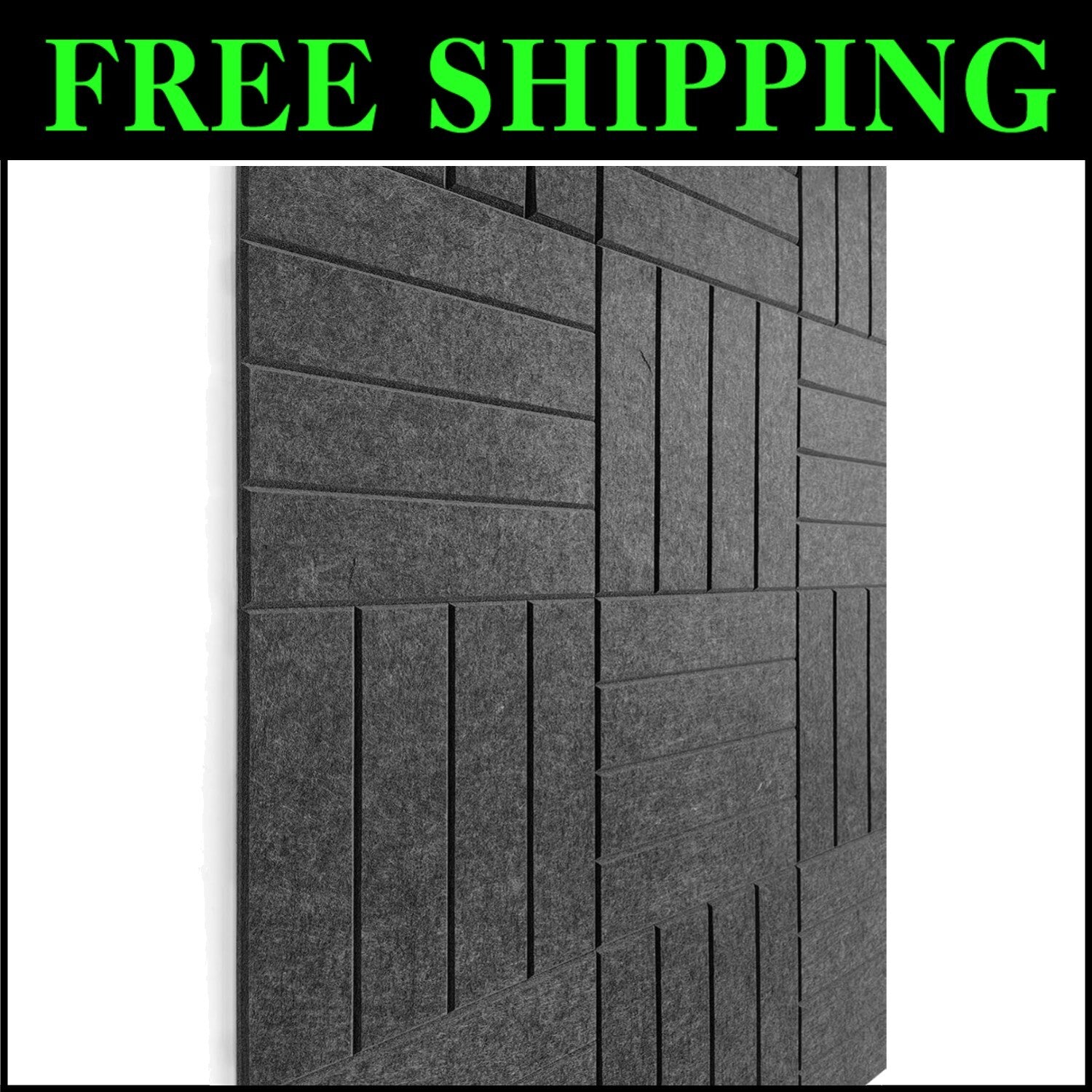 Elegant 12-Pack Felt Wall Tiles - Large Bulletin Board Alternative in Gray Black