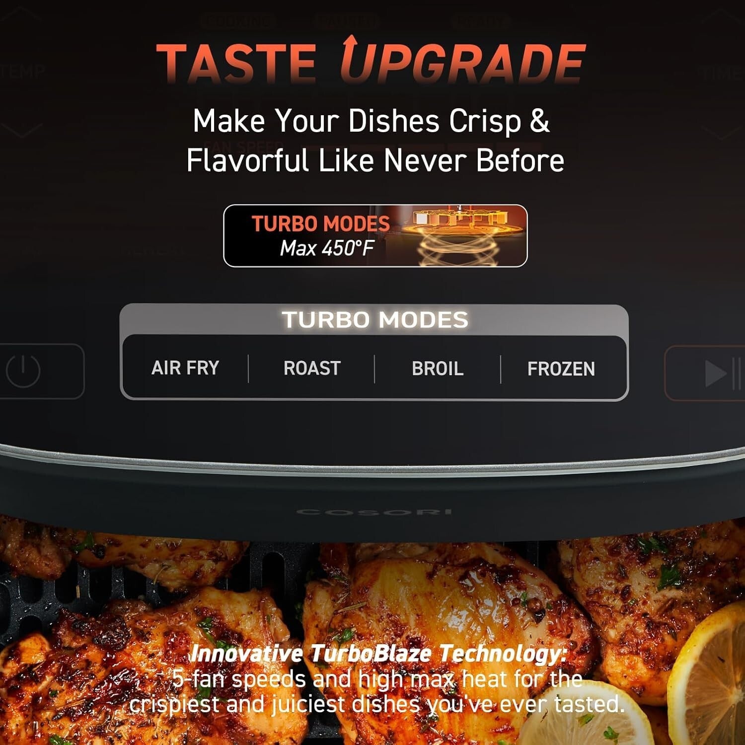 Efficient 9-in-1 Air Fryer with Non-Stick Basket & Family-Sized 6-Quart Capacity
