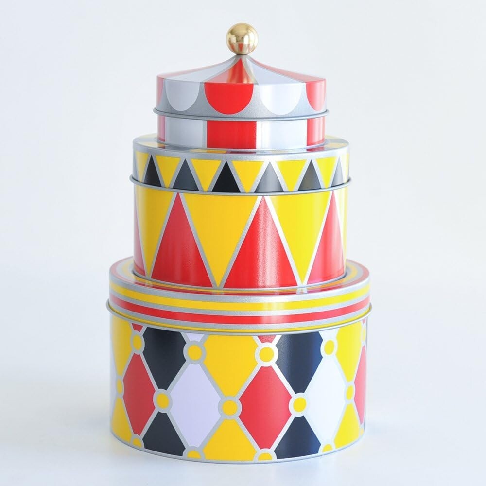 Designer Set of 3 Decorative Tin Boxes - Fun and Functional Storage Solution