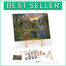 Load image into Gallery viewer, Mountain Paradise DIY Paint by Numbers Kit - Complete Framed Canvas Set