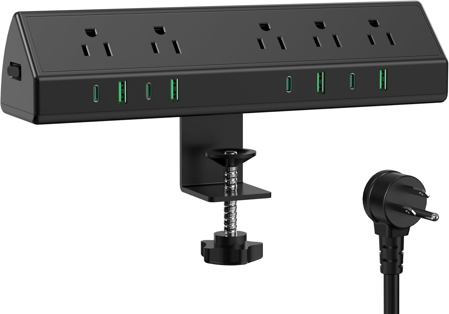 45W Desk Clamp Power Strip with 4 USB-C Ports and 5 Outlets – Surge Protection