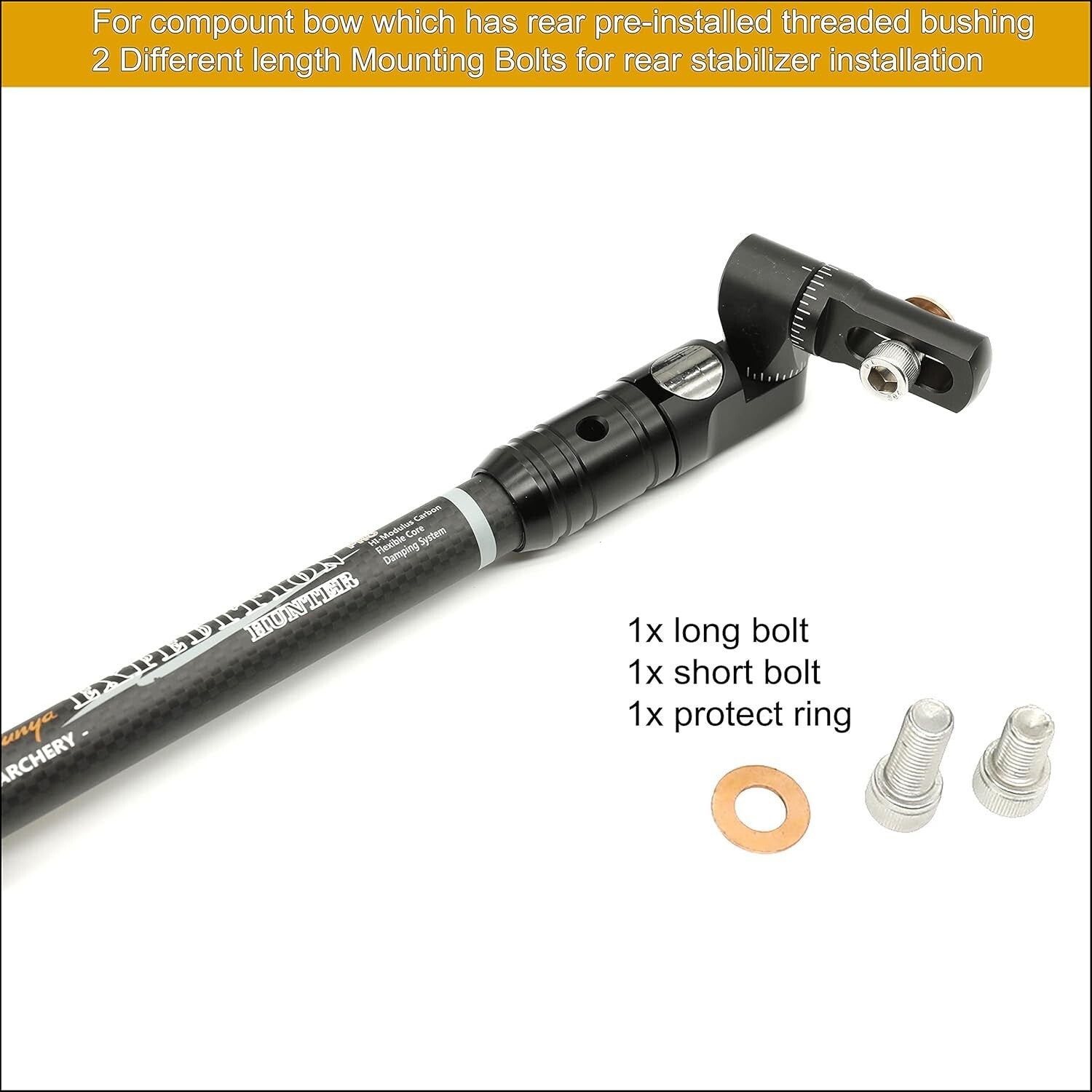 Flexible Core Archery Stabilizer - 8", 10" & Weight Kit for Comfortable Shooting