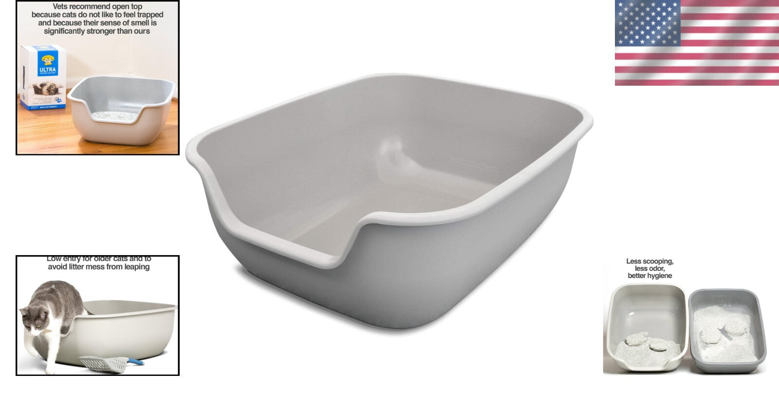 Lightweight Non-Stick Litter Box: Large, Pet Safe Design for Hassle-Free Cleanup