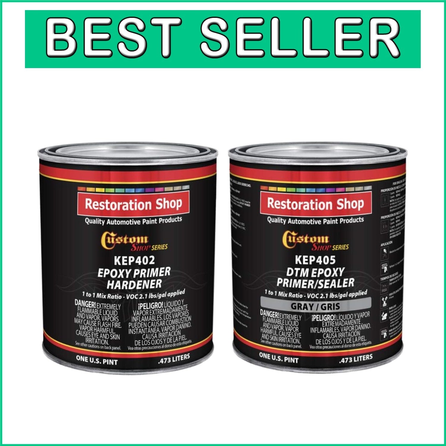 Superior Adhesion Gray Epoxy DTM Primer & Sealer Kit for Automotive Applications