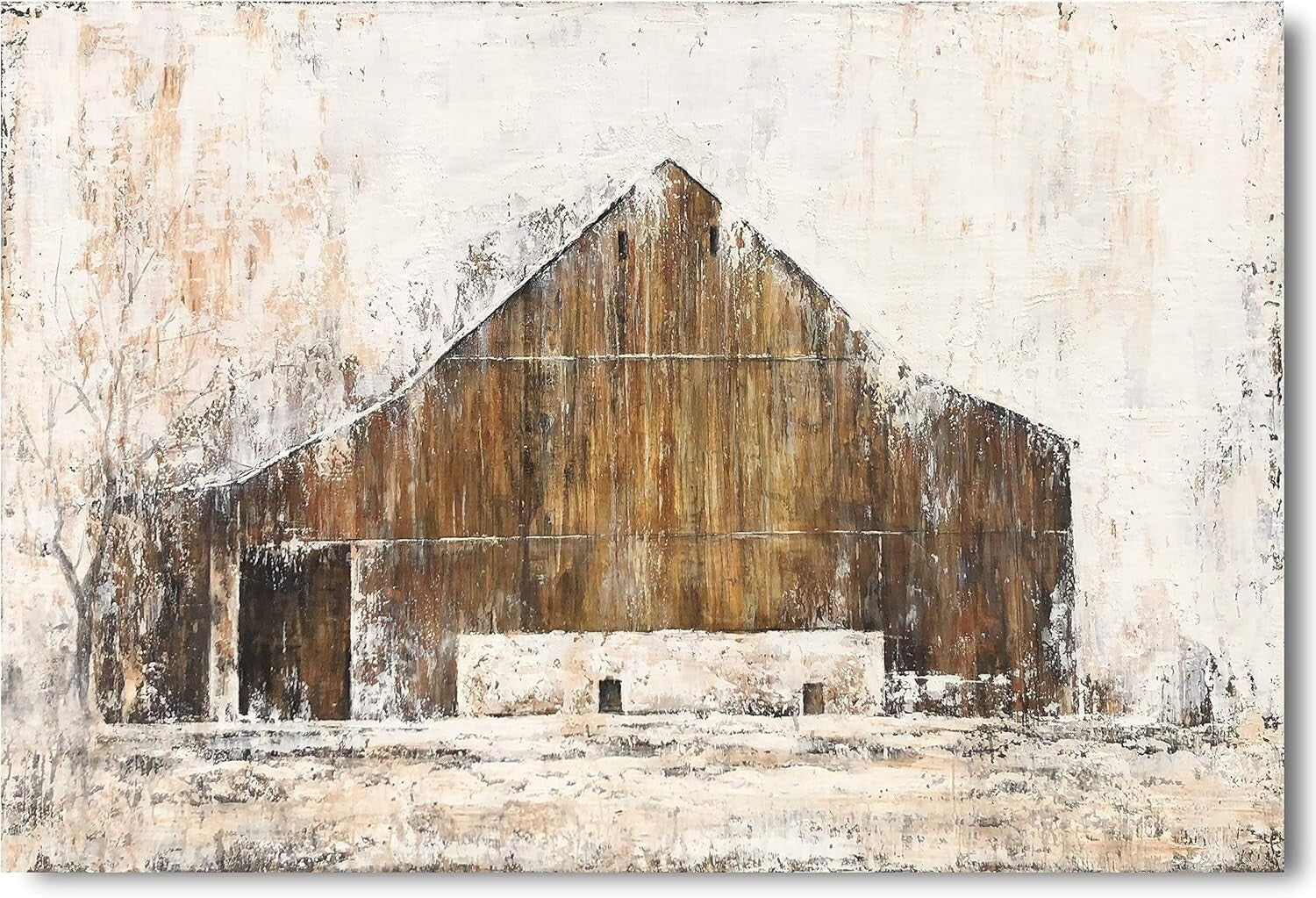 Beautiful 28x20 Rustic Barn Canvas Wall Art - Ready to Hang Farmhouse Charm