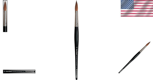 Round Russian Red Sable Brush, Size 16 - Ideal for Watercolor and Illustration