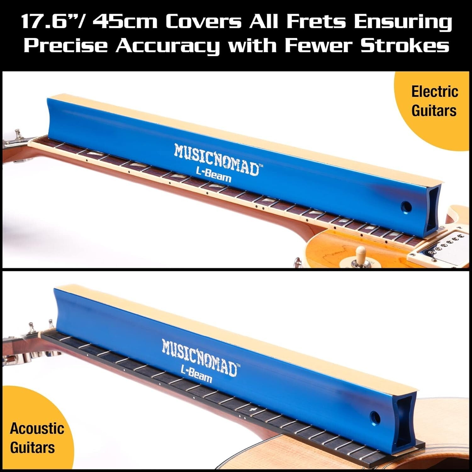 Thicker Wall Fret Leveler 17.6" - Professional Tool for Guitar Maintenance