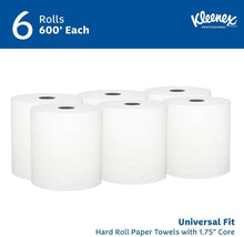 Load image into Gallery viewer, Kleenex Bulk Hard Roll Paper Towels - 6 Rolls of 600' for Ultimate Absorbency