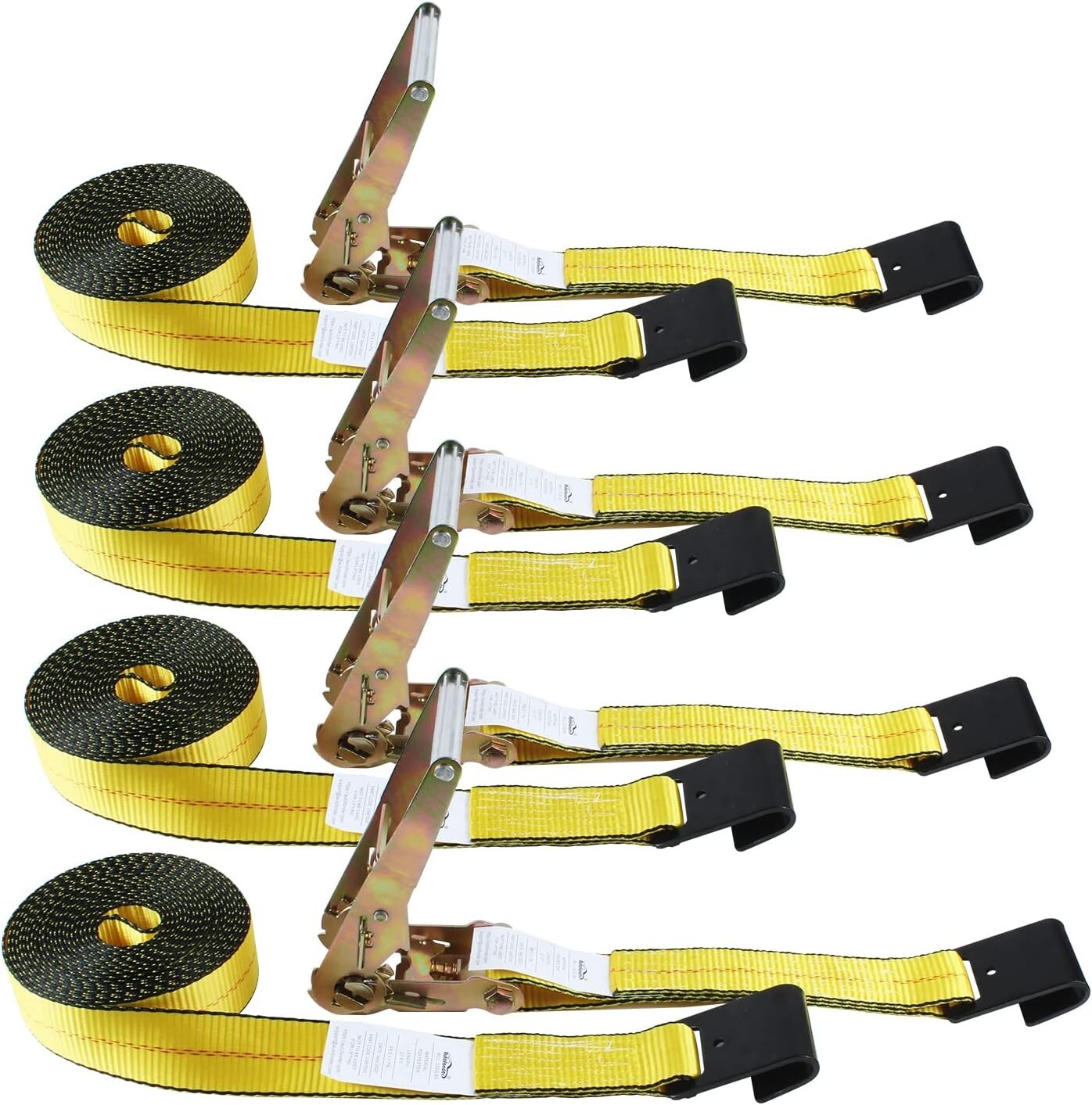 Durable 4-Pack 27 FT Ratchet Tie Down Straps - 10,000 LBS Breaking Strength