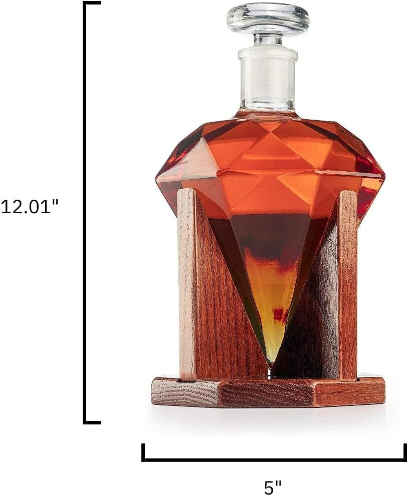 Luxury 750ml Clear Glass Decanter for Whiskey, Scotch, and Vodka – Ideal Gift