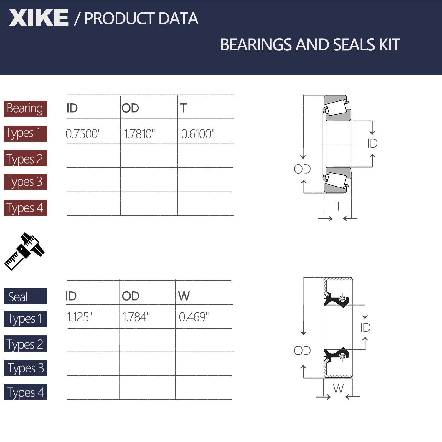 4-Piece Trailer Wheel Hub Kit for 3/4" Axles - LM11949/LM11910 Bearings Included