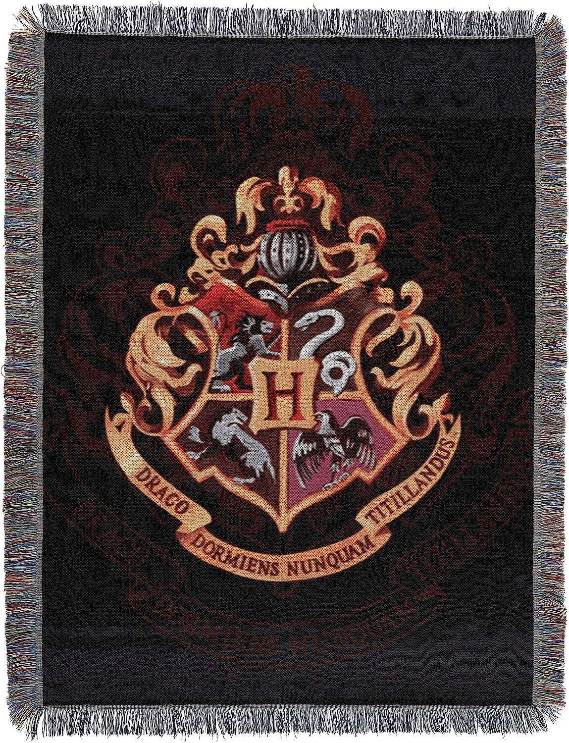 Officially Licensed 48x60 Harry Potter Throw Blanket - Vibrant Hogwarts Tapestry