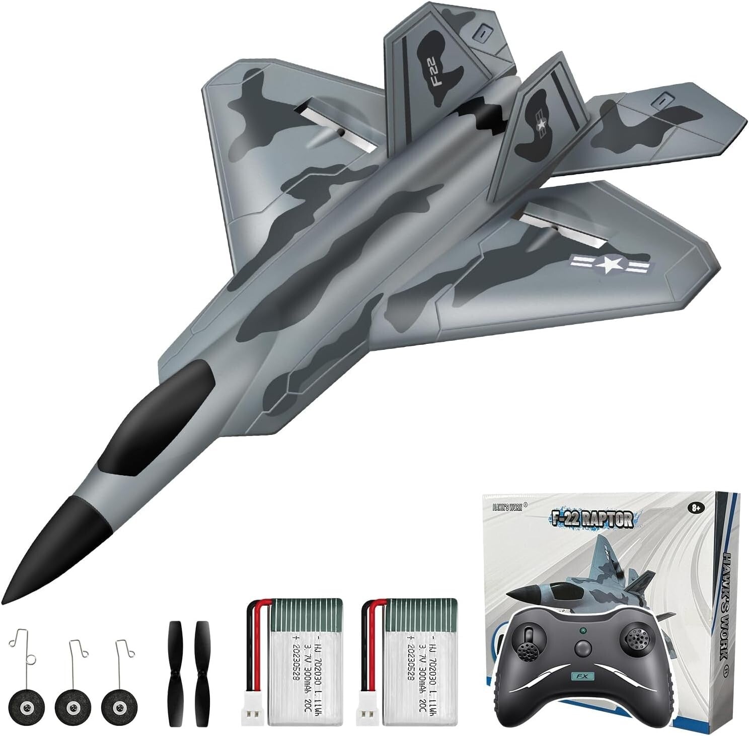 F-22 RC Airplane: Durable Foam Glider with 4-Directional Control for Fun Flying