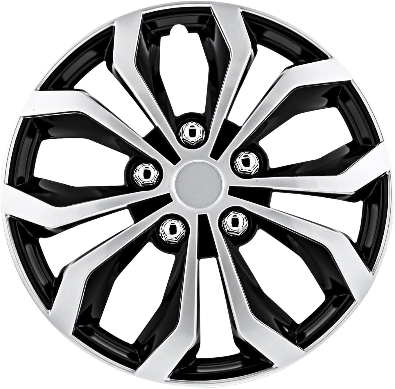 Transform Your Ride with 17-Inch Black & Silver ABS Wheel Covers - Set of 4