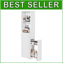 Load image into Gallery viewer, Slim White Bathroom Cabinet with Stable Construction - Perfect for Small Spaces