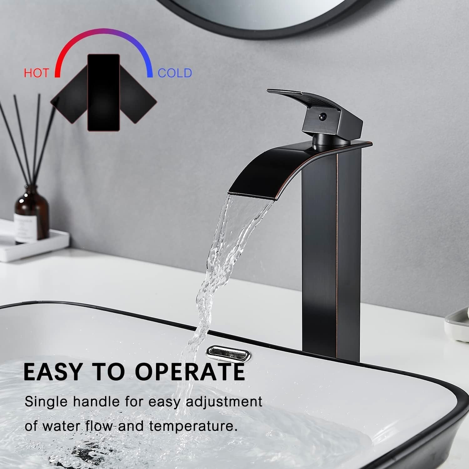 Water-Saving Oil Rubbed Bronze Vessel Sink Faucet – Elegant Bathroom Essential