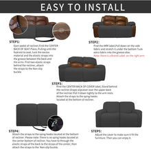 Load image into Gallery viewer, Dark Gray 6-Piece Recliner Loveseat Slipcover - Soft Stretch Sofa Protector