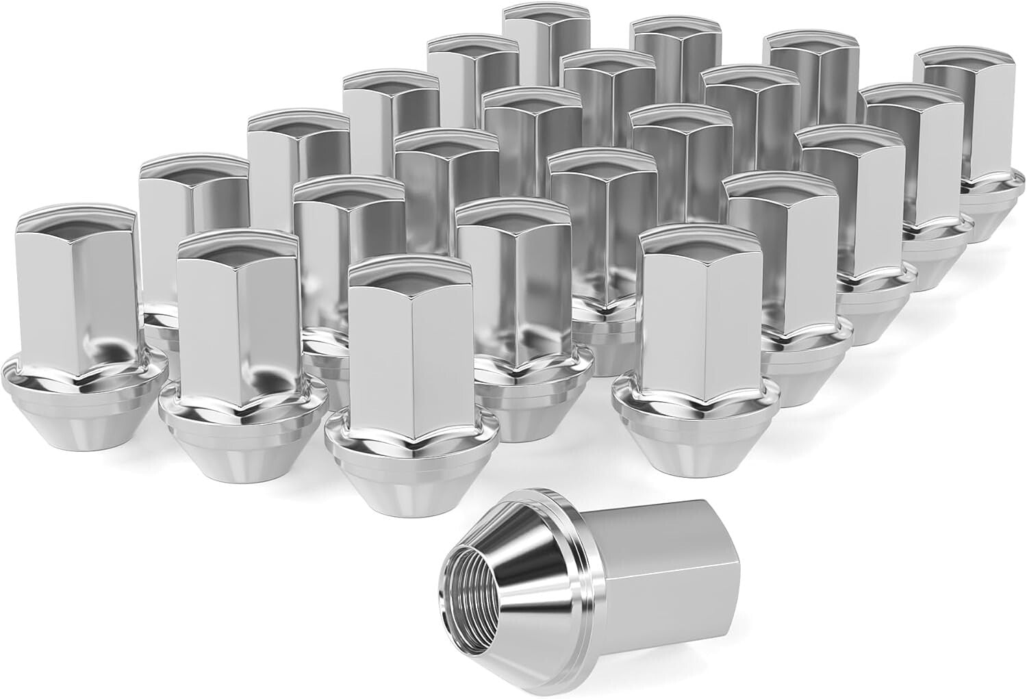 Premium 14x1.5 Pitch Acorn Seat Wheel Lug Nuts - 24pcs for Silverado/Sierra 1500
