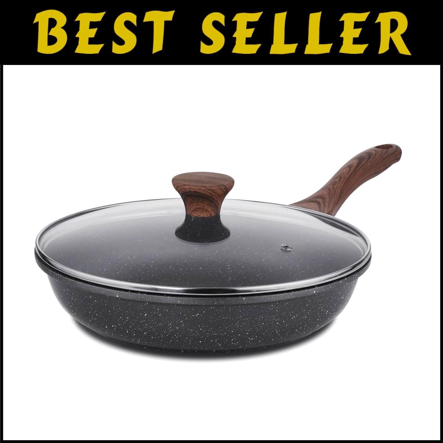 Easy-Clean Nonstick Omelet Pan with Lid - 12.5-Inch for All Cooking Needs