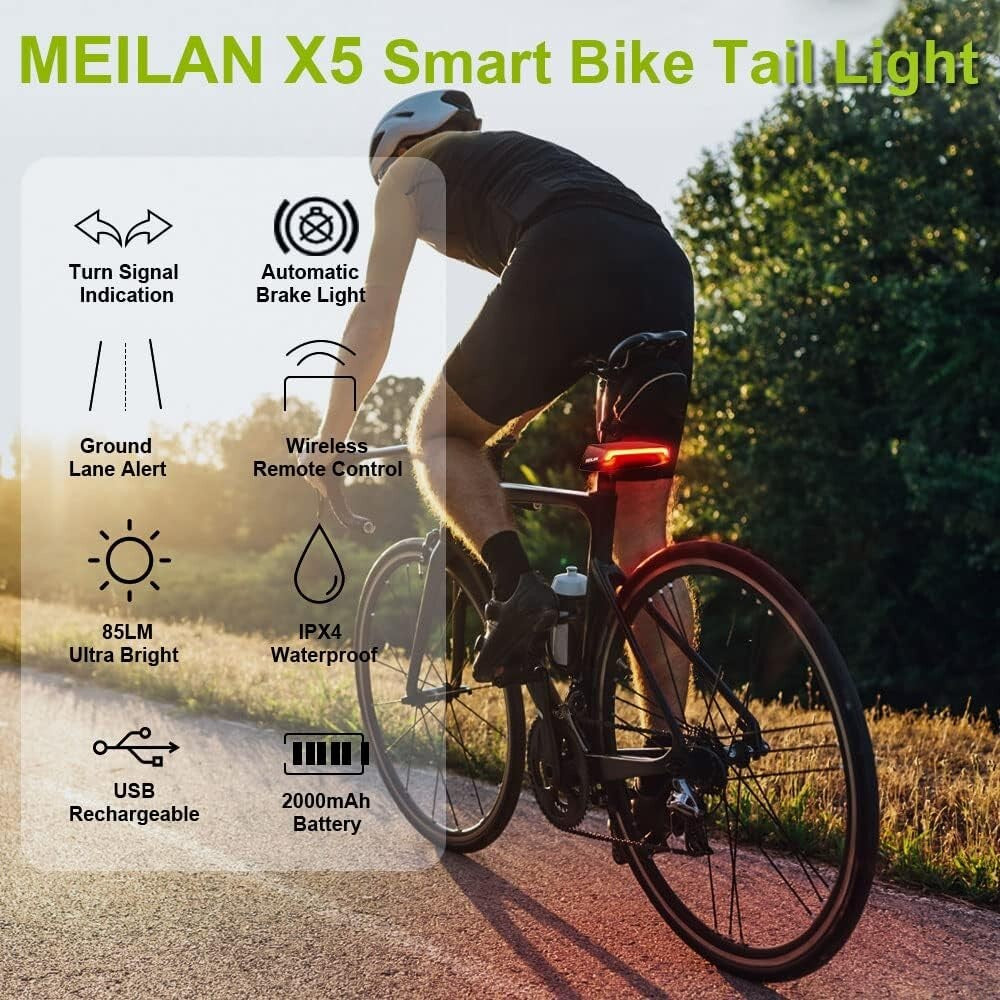 2-Pack X5 LED Bike Tail Light with 6 Modes & Wireless Remote - Safety First!