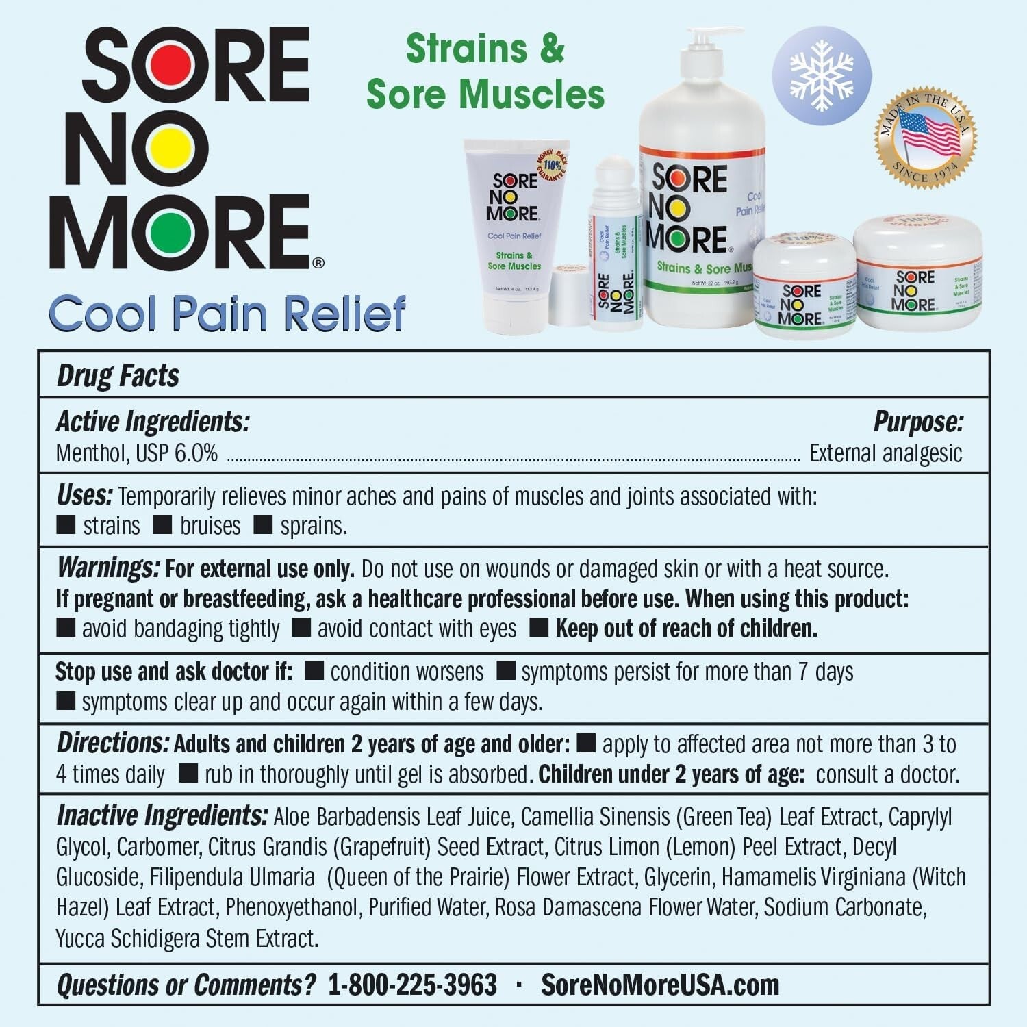 All-Natural Menthol Gel for Relieving Aches & Pains - 32 oz with Lemon Scent