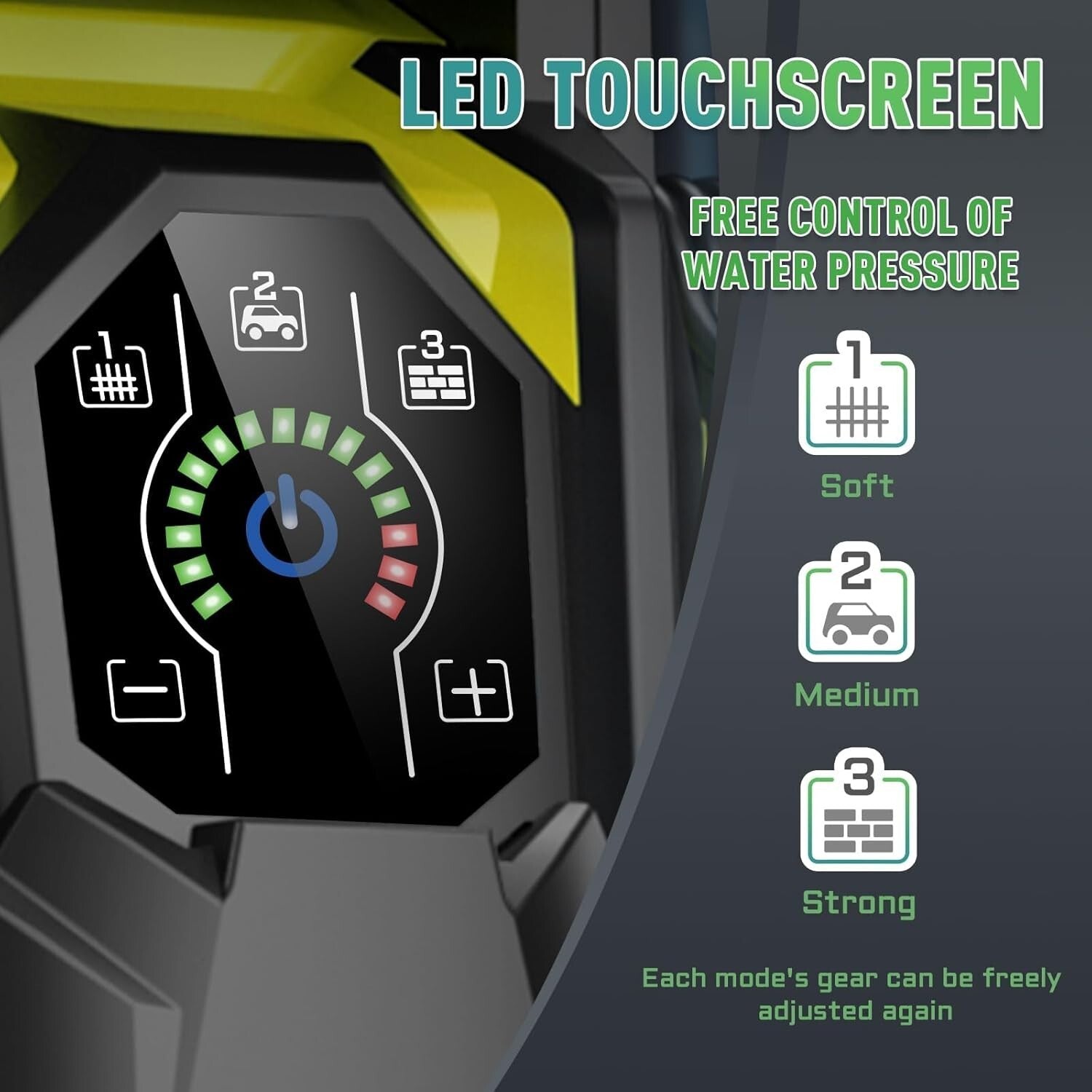 Corded 5000PSI Pressure Washer with Telescopic Handle and 20FT Hose - Yellow