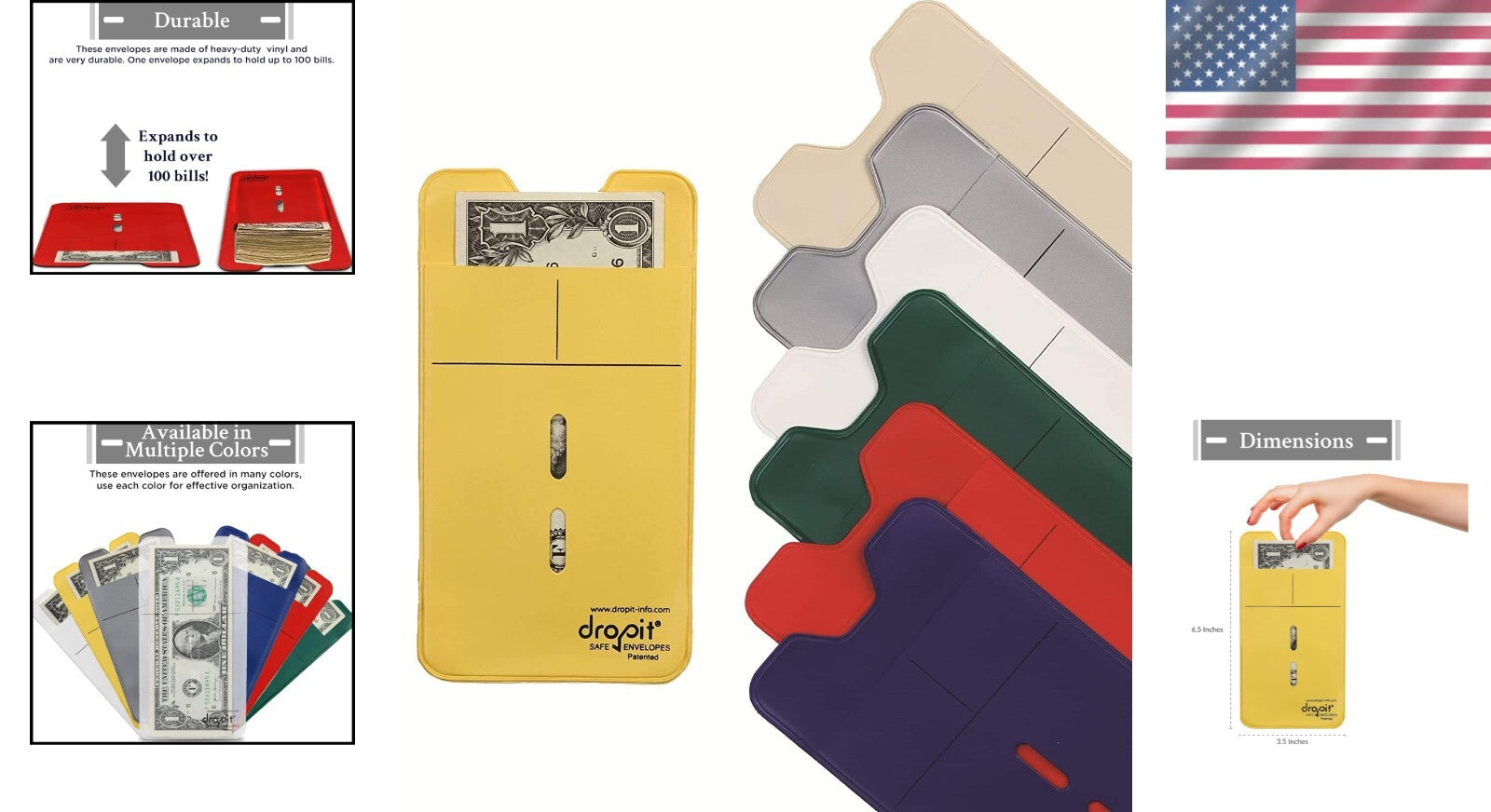 Combo Pack of 98 Heavy-Duty Vinyl Envelopes - Perfect for Bills and Budgeting