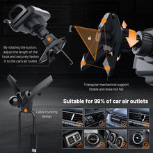 Load image into Gallery viewer, 15W Wireless Car Charger and Auto Rotating Phone Holder - Magnetic Mount Black
