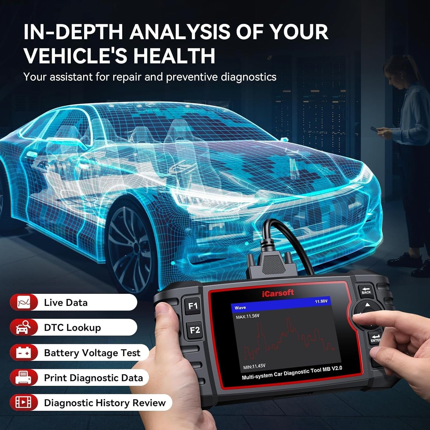 Full System Diagnostic Tool for Mercedes Benz - Live Data & 9 Reset Functions