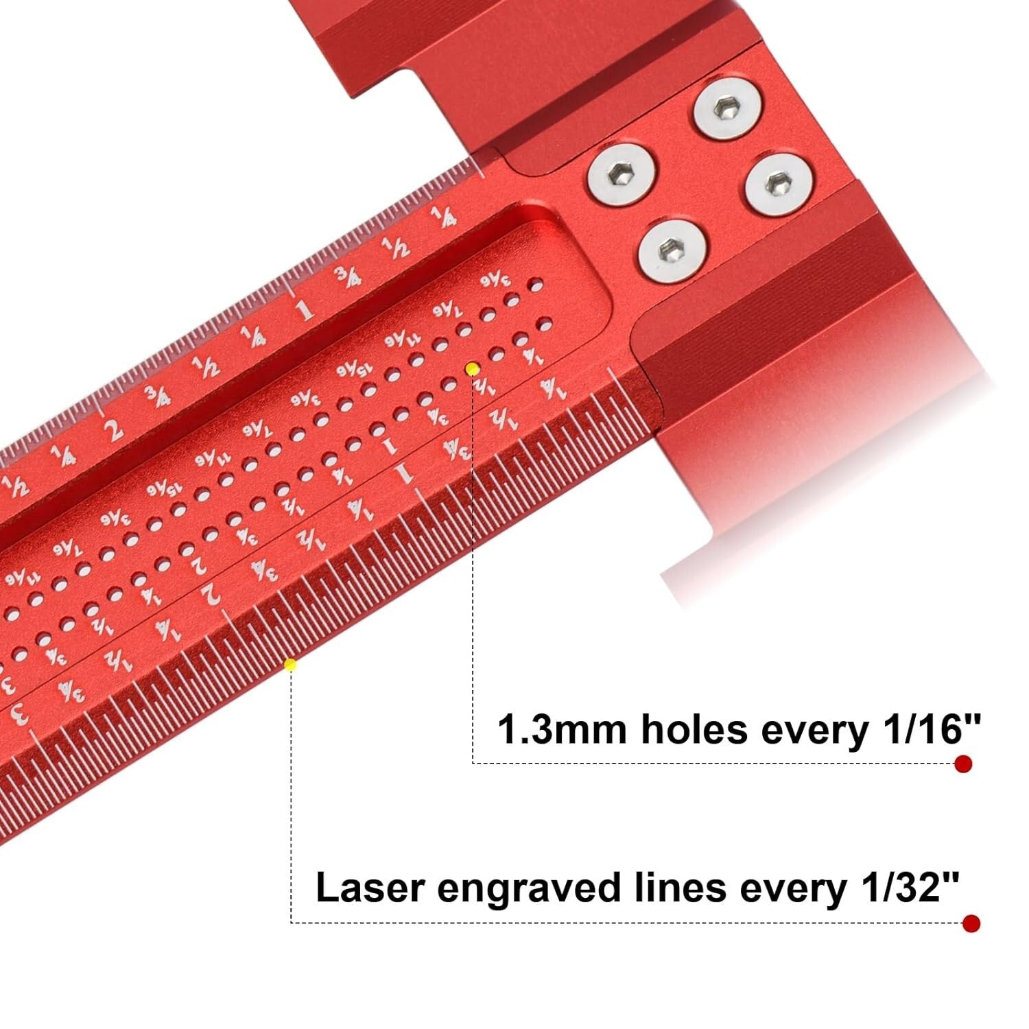 High-Quality 24in Woodworking T-Square Ruler with Clear Scales for Accuracy