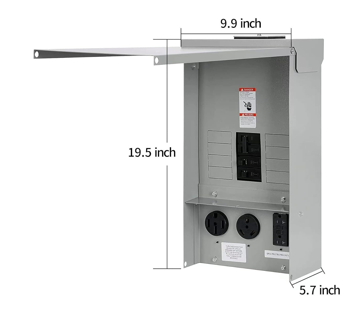 Enhanced Safety 50 Amp Temporary Power Box - Quick Installation & All-Weather