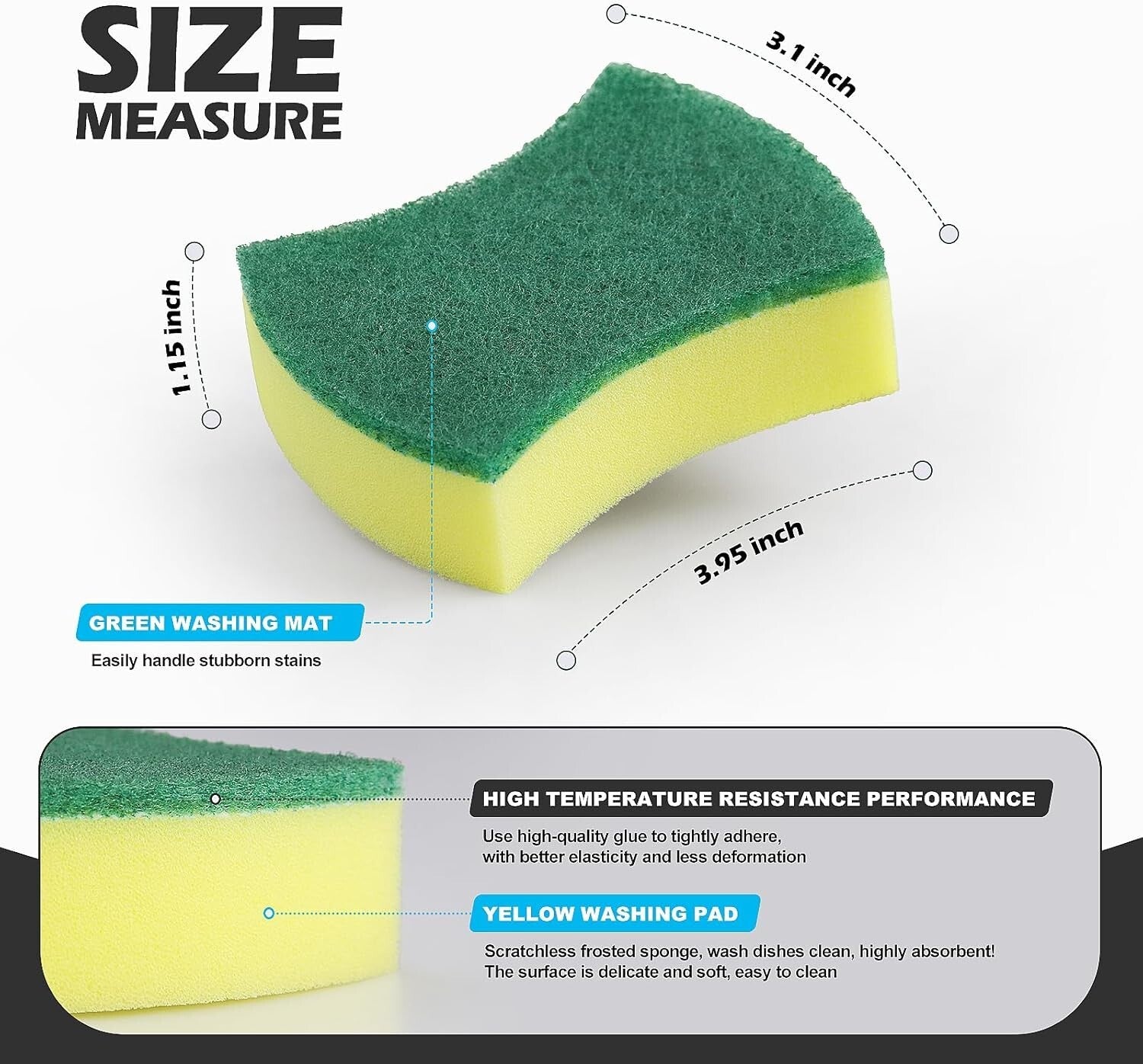 300-Pack Eco-Friendly Non-Scratch Kitchen Cleaning Sponges for Versatile Use