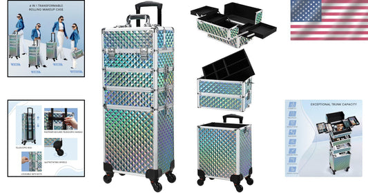 Cosmetology Trolley with 360-Degree Swivel Wheels - Perfect Makeup Organizer