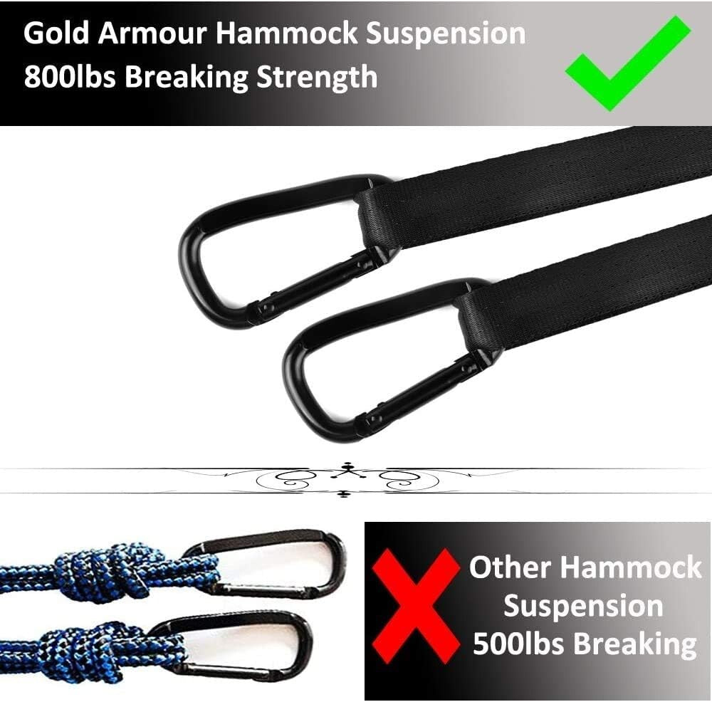 Ultralight Double Hammock - 125" x 79" Size with 1000 lbs Strength, Easy Setup