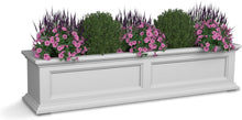 Load image into Gallery viewer, Versatile 4ft Self-Watering Planter Box - Matte White with Wall Mount Brackets