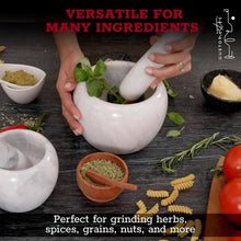 Load image into Gallery viewer, Luxurious 3.5-Cup Marble Mortar and Pestle Set for Effortless Flavor Extraction