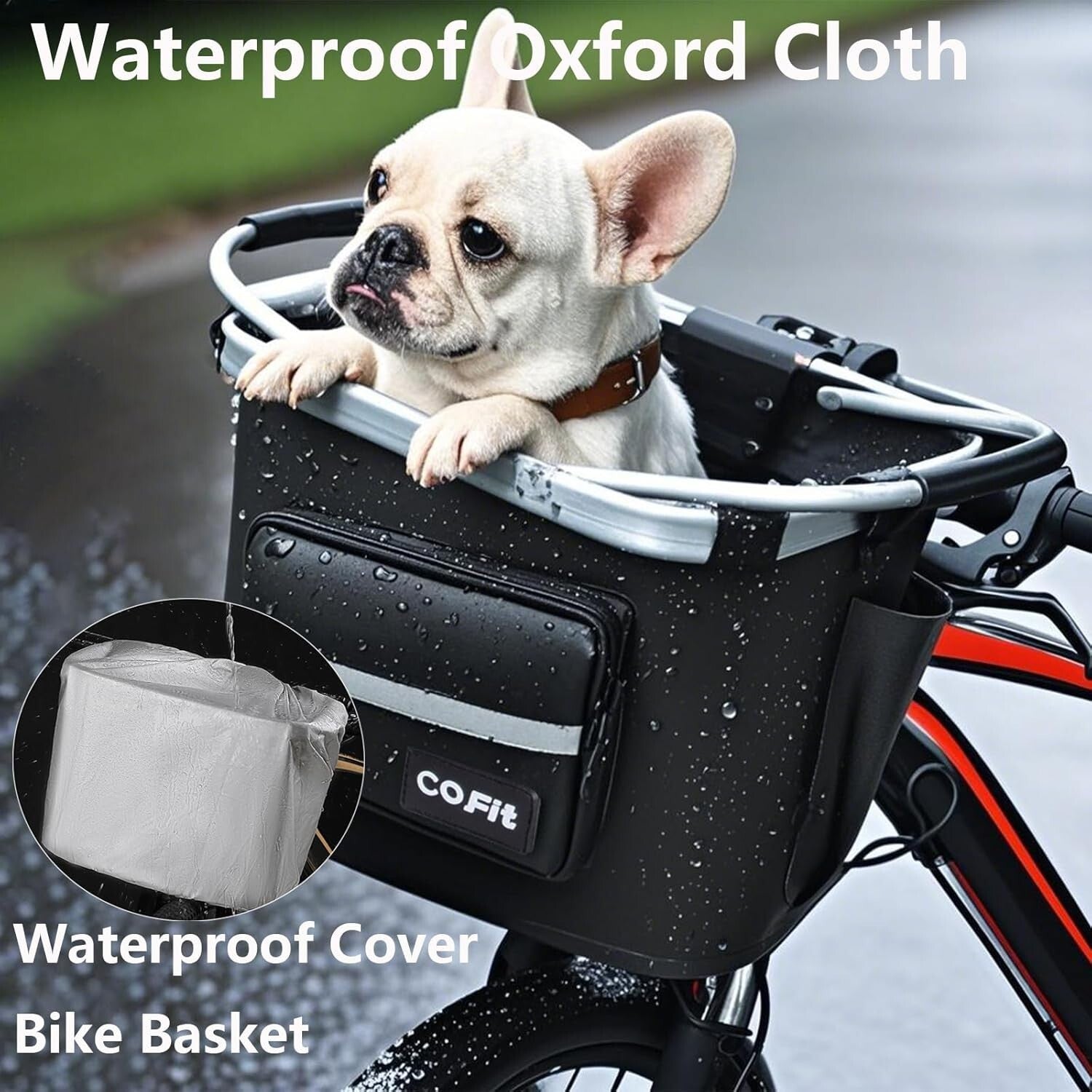 Lightweight and Durable Detachable Bike Basket with Side Pockets for Easy Access