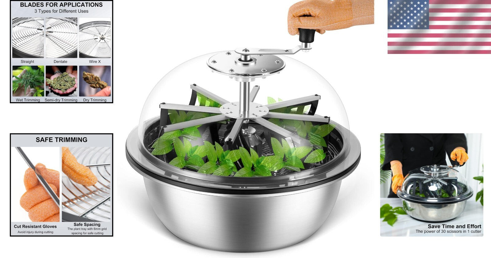 Efficient 19" Bud Leaf Trimmer for Hydroponics - Quick Blade Replacement