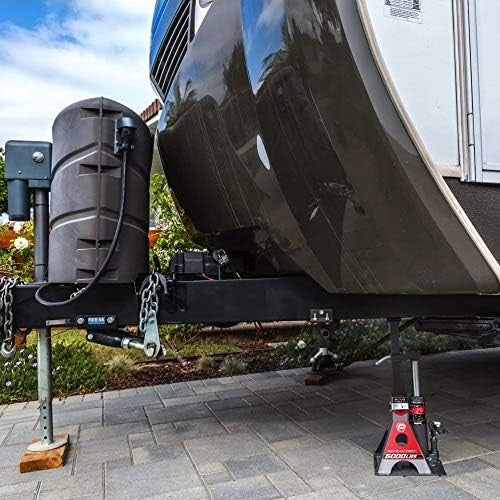 All-in-One 3-Ton Car Lift with Ratcheting Safety Bar - Wide Base for Stability