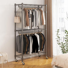 Load image into Gallery viewer, Versatile 3-Tier Metal Clothing Rack on Wheels for Organized Spaces - 80.7" High