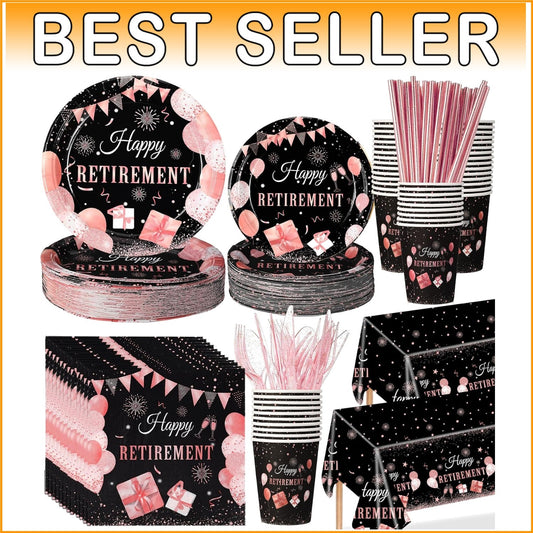 Sophisticated 452-Piece Rose Gold Party Supplies: Celebrate Retirement in Style